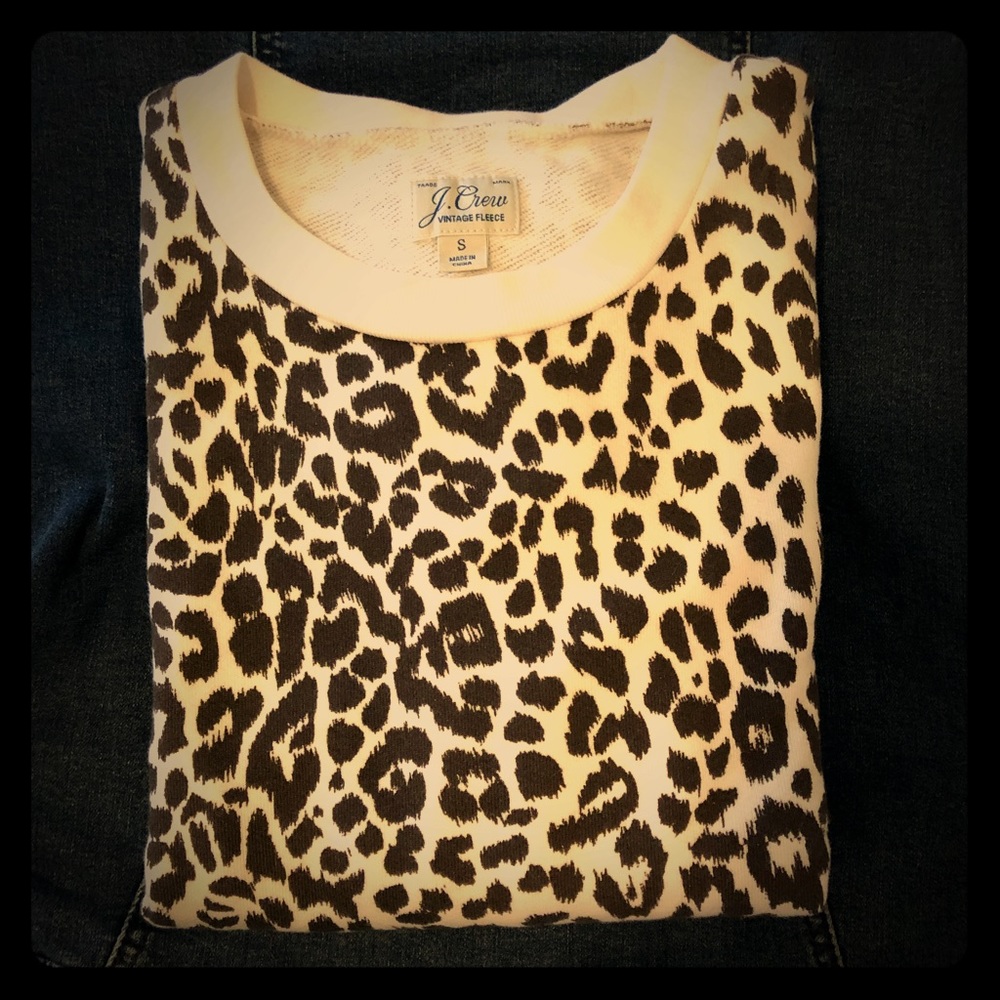 J Crew Leopard Print Vintage Sweatshirt - Size S